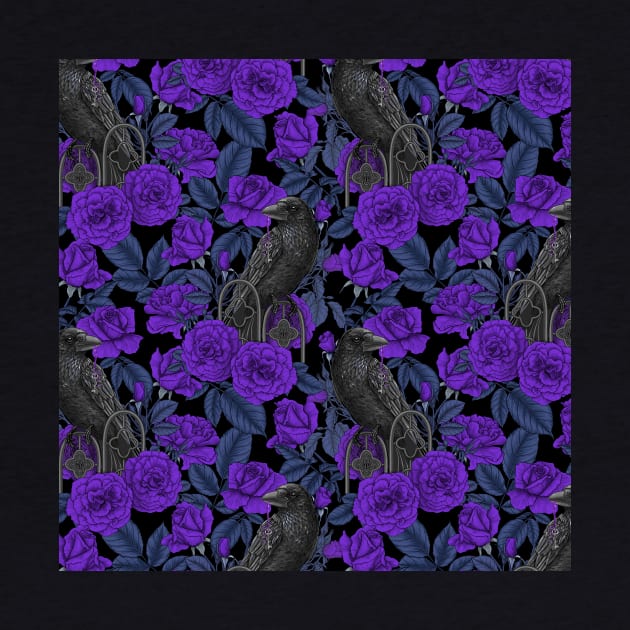 Ravens and violet roses by katerinamk